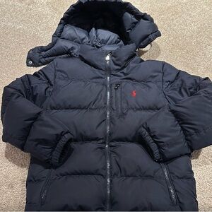 Polo by Ralph Lauren Dark Blue Hooded Puffer Coat